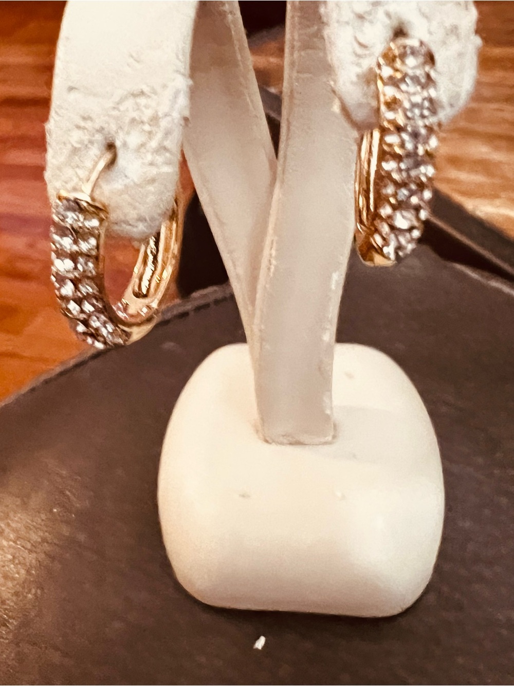Gold tone Crystal Hoop Earrings - Women Jewelry